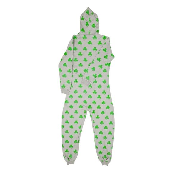 ARTHUR GEORGE Grey and Green Clover Hooded Onesie - Picture 3 of 3